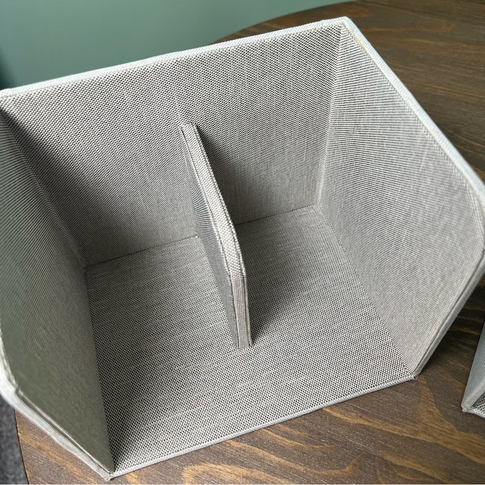 Caraway Food Storage Bin Holder Organizer Cabinet Gray x 2 Gray Canvas Magnetic - Picture 4 of 12